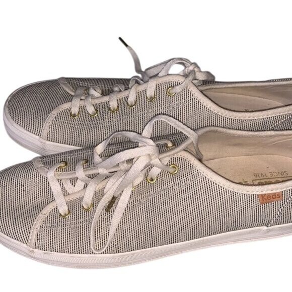 Keds Womens 9.5 Beige Striped Sneakers - Picture 4 of 9